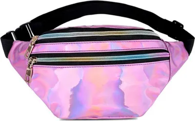 Produktbild von Modische Hüfttasche für Damen - holografisch, wasserdicht und verstellbar - perfekt für Partys, Laufen und Wandern