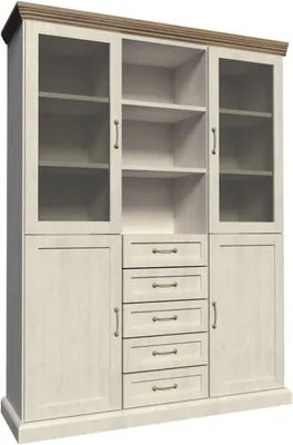 Image de Vitrine W2D Design Salon Armoire Blanc Vitrines modernes en bois Armoires Nouveau