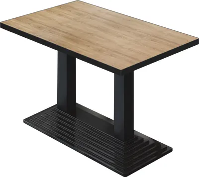 Produktbild von BPY | Bistro Tisch | 130 x 80 x 78,5 cm | Quadratisch | Schwarzer Rand | Eiche / Schwarz | Bistrotisch Gastro Tisch