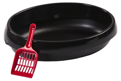 Obrázek produktu pro IRIS OHYAMA Kočičí toaleta s lopatkou 50 x 40 x 15 cm – černá – pro kočky