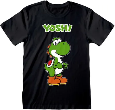 Produktbild von Super Mario T-Shirt XL Schwarz Uni Yoshi Name Tag (Uni)