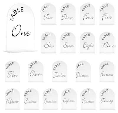 20 Acryl-Tischnummern, mattweiß, 12,7 x 4,5 cm, für Hochzeit
