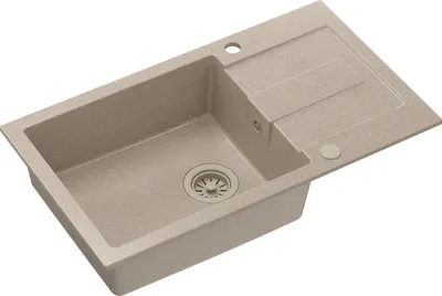 Produktbild von QUADRON Spülbecken 1-Becken Spüle | Größe: 78 x 45 x 18,5 cm | CHRISTIAN 136 | Küchenspüle Granitspüle aus GraniteQ mit Siphon | Beige