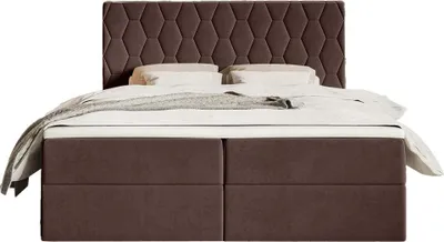 Productafbeelding van FEDVE boxspringbed Wemio, bekleed met velours, 160x200 cm, bruin
