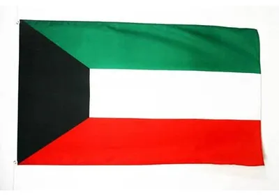 Kuwait Flagge 150x90 cm Satin Banner mit Metallösen