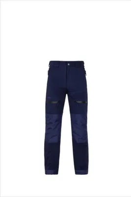 A pair of navy blue outdoor pants.