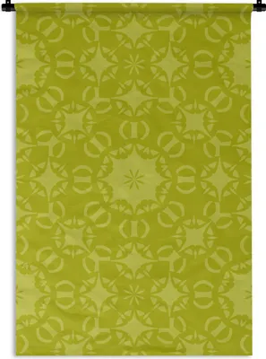 Produktbild von MuchoWow® Wandteppich Wandbehang Kompass - Grün - Muster 90x135 cm Tapisserie Dekoration Wandtuch - Baumwolle - Wandskulptur
