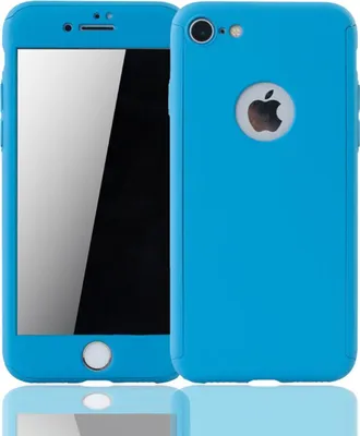 Productafbeelding van Beschermhoes voor Apple iPhone 6 / 6s Plus, volledig hoesje met schermbescherming, blauw