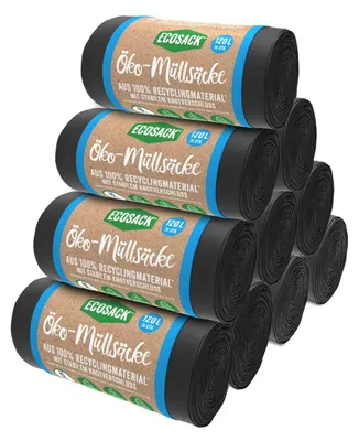 Produktbild von ECOSACK Müllbeutel 120L 240 Stk. Öko Müllsäcke Müllbeutel schwarz recycelbar
