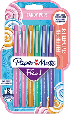 Obrázek produktu pro Papermate Flair, Střední, 6 barva/barev, Vícebarevný, Kuličkový hrot, 1 mm, Vícebarevný
