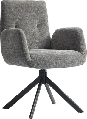 Produktbild von Polstersessel, Akzentsessel, modernes Design, drehbar, bis 120 kg, Dunkelgrau