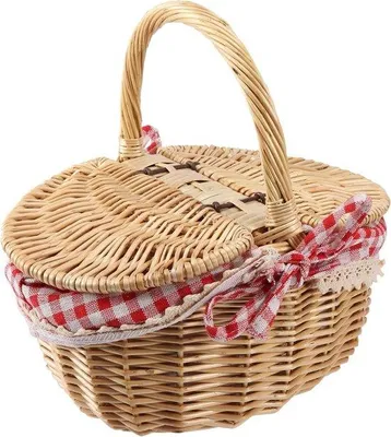 Immagine prodotto di Cestino da picnic in vimini con coperchio e manico