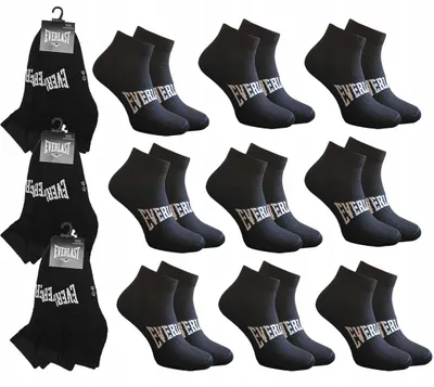 Produktbild von Everlast Socks Basic Herren Socken Schwarz Quarter 9 Paar 43-46