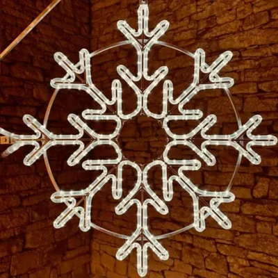 Imagen del producto de DecoLED, adorno navideño con forma de copo de nieve, color blanco hielo, diámetro de 85 cm