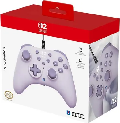 Immagine prodotto di Gamepad - Nintendo Switch and Switch 2 - Wired - Lavender - Horipad Turbo - Programmable back buttons - Hori