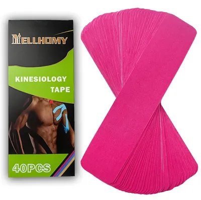 Produktbild von Kinesiotape Streifen 5cm x 25cm Rosa 40 Stück Baumwolle wasserdicht
