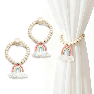 Magnetischer Vorhanghalter, 2 Stück, Regenbogenkette, Himmelblau