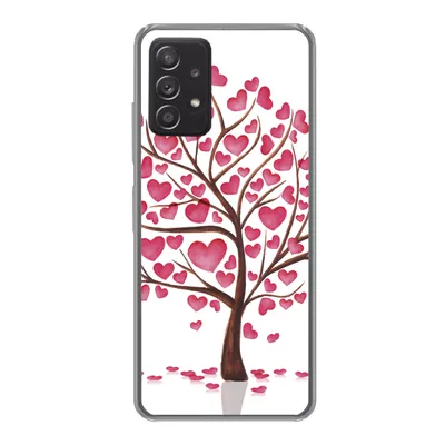 Produktbild von MuchoWow® Handyhülle Schutzhülle Hülle für Samsung galaxy a73 Eine Illustration eines Baumes mit Herzen Silikon Softcase Handy Hülle - Handyhülle