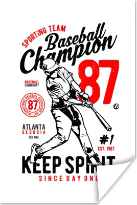 Produktbild von MuchoWow® Poster Mancave - Baseball - Sport - Altmodisch 20x30 cm - Papierdruck