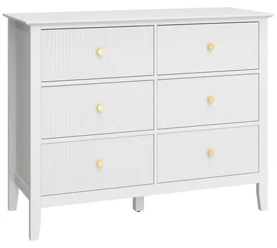 Immagine prodotto di Comodino con 6 cassetti e spazio contenitivo | Colore: Bianco | Dimensioni: 100x40x78 cm