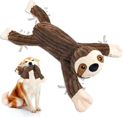 Productafbeelding van Pluche touwtrekspel met knisperpapier - Een stevig speelgoed voor honden van alle groottes.