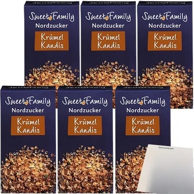 Produktbild von Nordzucker Krümel Kandis braun mit angenehmer Karamellnote 6er Pack (6x500g Packung) + usy Block