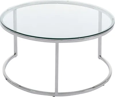 Produktbild von Couchtisch 2er-Set aus gehärtetem Glas & Edelstahl - Silberfarben - MAEVANE II von Pascal MORABITO