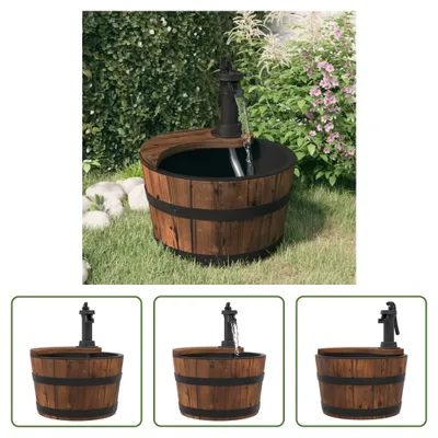 Image de The Living Store Fontaine de jardin avec pompe 28x28x34,5 cm Sapin massif