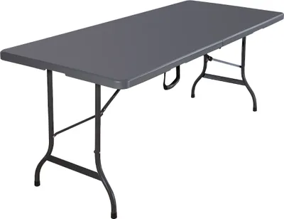 Produktbild von HATTORO Buffettisch Tisch klappbar Campingtisch Gartentisch Partytisch Esstisch Klapptisch Bierzelttisch Trageriff 180 cm grau