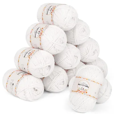 Produktbild von Strickwolle 600g (12x50g) Bunt 5-fädig Acryl Ultraweiche Garn zum Häkeln und Stricken