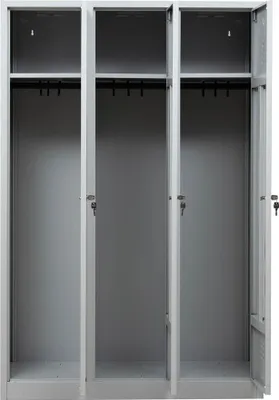 Produktbild von Gürkan Spind lichtgrau 105415, 3 Schließfächer 118,5 x 50,0 x 180,0 cm