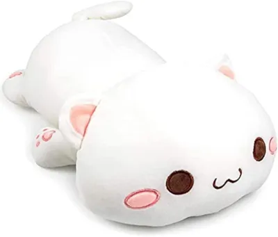 Imagen del producto de Gato de peluche, 30 cm, color blanco, ideal para la decoración de habitaciones infantiles