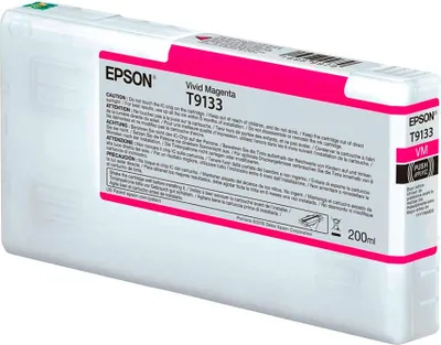 Obrázek produktu pro Epson T9133 Vivid Magenta Ink Cartridge (200ml), Standardní výtěžnost, Purpurová, Inkoust na pigmentové bázi, 200 ml, 1 kusů, Balení po jednom