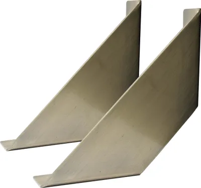 Produktbild von Natural Goods Berlin Regalwinkel LICHTENBERG, Regalhalter, Metall, Wandmontage, Regalträger, Wandregal, schmal für Küche und Büro, 150mm Tiefe, Antik Gold, 2 Stück