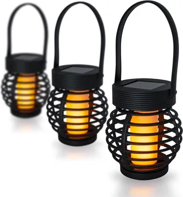 Zdjęcie produktu dla Lampiony solarne, wiszące, LED, 3 sztuki, ogrodowe, na balkon