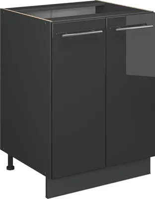 Image de Meuble bas de cuisine Vicco Fame-Line Anthracite Haute brillance 60cm , PT Marbre, Model 57176