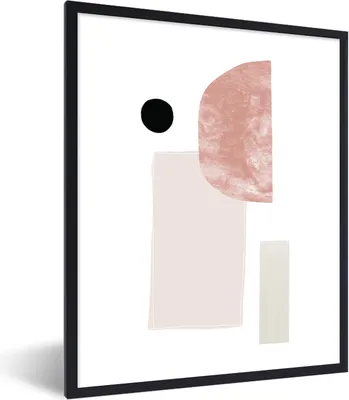 Produktbild von MuchoWow® Gerahmtes Poster Abstrakt - Pastell - Design 60x80 cm - Poster mit Schwarzem Bilderrahmen Wandposter Rahmen Foto Bilder - Premium - Wanddeko Wohnzimmer