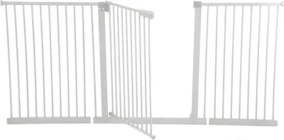 Produktbild von Hundeabsperrgitter 76 cm Hoch – Weiß – Druckmontiert mit automatischer Schließung – Für Haus & Treppen