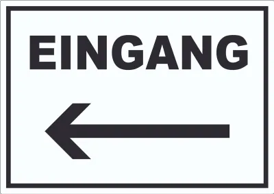 Produktbild von Eingang Aufkleber mit Pfeil nach links A9 (37x52mm)