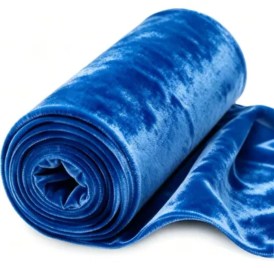 Pannesamt-Stoff 2 m x 155 cm, glänzend, Stretch, Seeblau