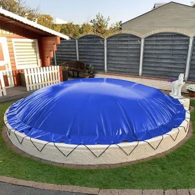 Produktbild von Aufblasbare Poolabdeckung Rundpool Ø 370 cm I Rund Pool 3,7 m I blau (RAL5002)