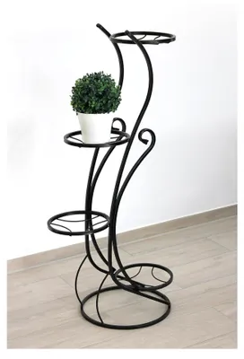 Produktbild von Blumentreppe aus Metall in Schwarz, 96 cm, mit 4 Ablagen