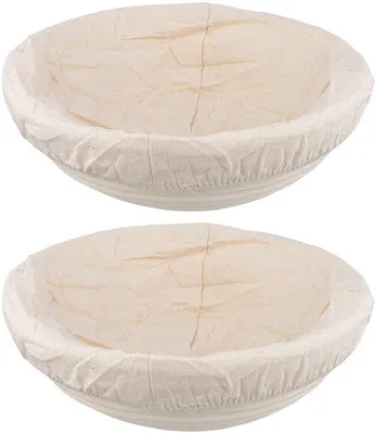 Productafbeelding van Solidchoice - Set van 2 Ronde Gistmanden met Linnen Inzetstuk 23 cm