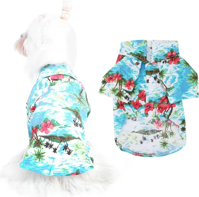 Immagine prodotto di Moda traspirante animali domestici vestiti cani gatto camicia stile hawaiano (L)