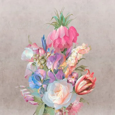 Produktbild von Fototapete 361056 Vliestapete Blumen Floral 212 x 265 cm Rasch Selection Beige