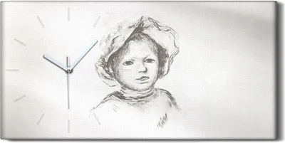 Produktbild von Wandbild Leinwand Bilder mit Uhr 60x30 Zeichnung Skizze Abstrakte Kinder - weiße Hände
