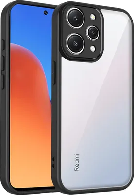 Image de Coque pour Xiaomi Redmi 12 4G transparente avec cadre en TPU, antichoc Noir