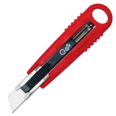 Produktbild von 10 x WEDO® Cuttermesser Safety Standard 78800 Teppichmesser 19 mm Trapezklinge Universalmesser Paketmesser inkl. 2 Ersatzklingen rot