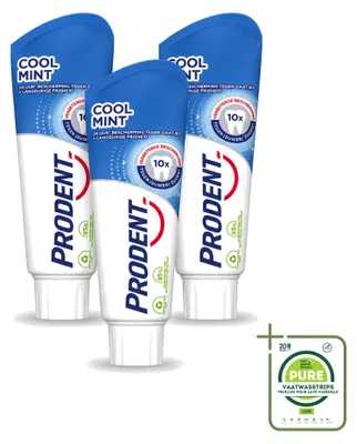 Immagine prodotto di 3 tubetti di dentifricio Prodent gusto menta fresca - 75 ml - confezione grande - 3 pezzi