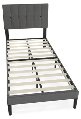 Immagine prodotto di Struttura letto – 90x200 cm – Letto singolo in metallo con testiera imbottita – Portata massima: 300 kg